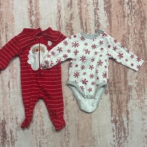 Red and White Christmas  Kids One Piece Set